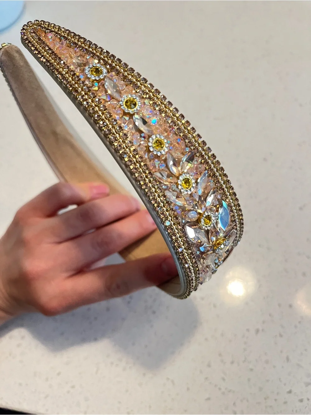 Embellished‎ gold Crystal Headband